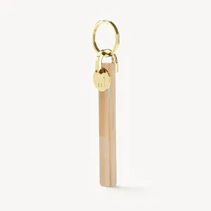 Bar Keychain in Alabaster - Gold