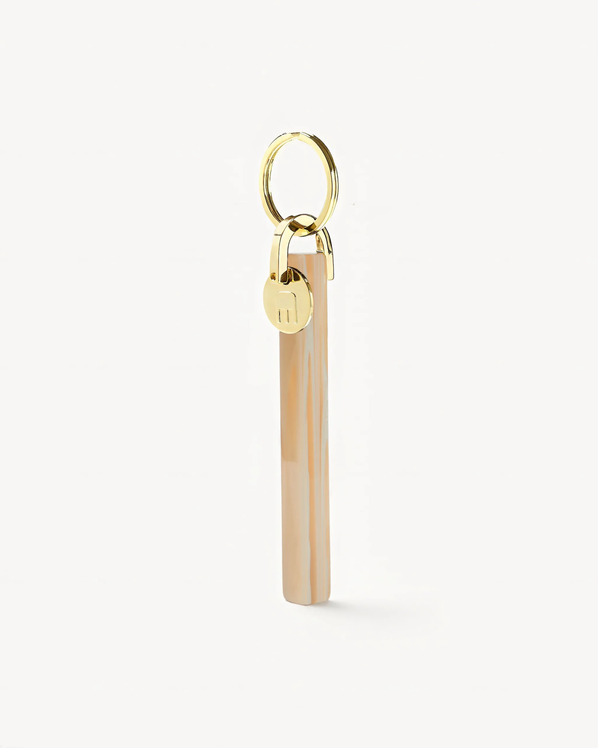 Bar Keychain in Alabaster – Gold