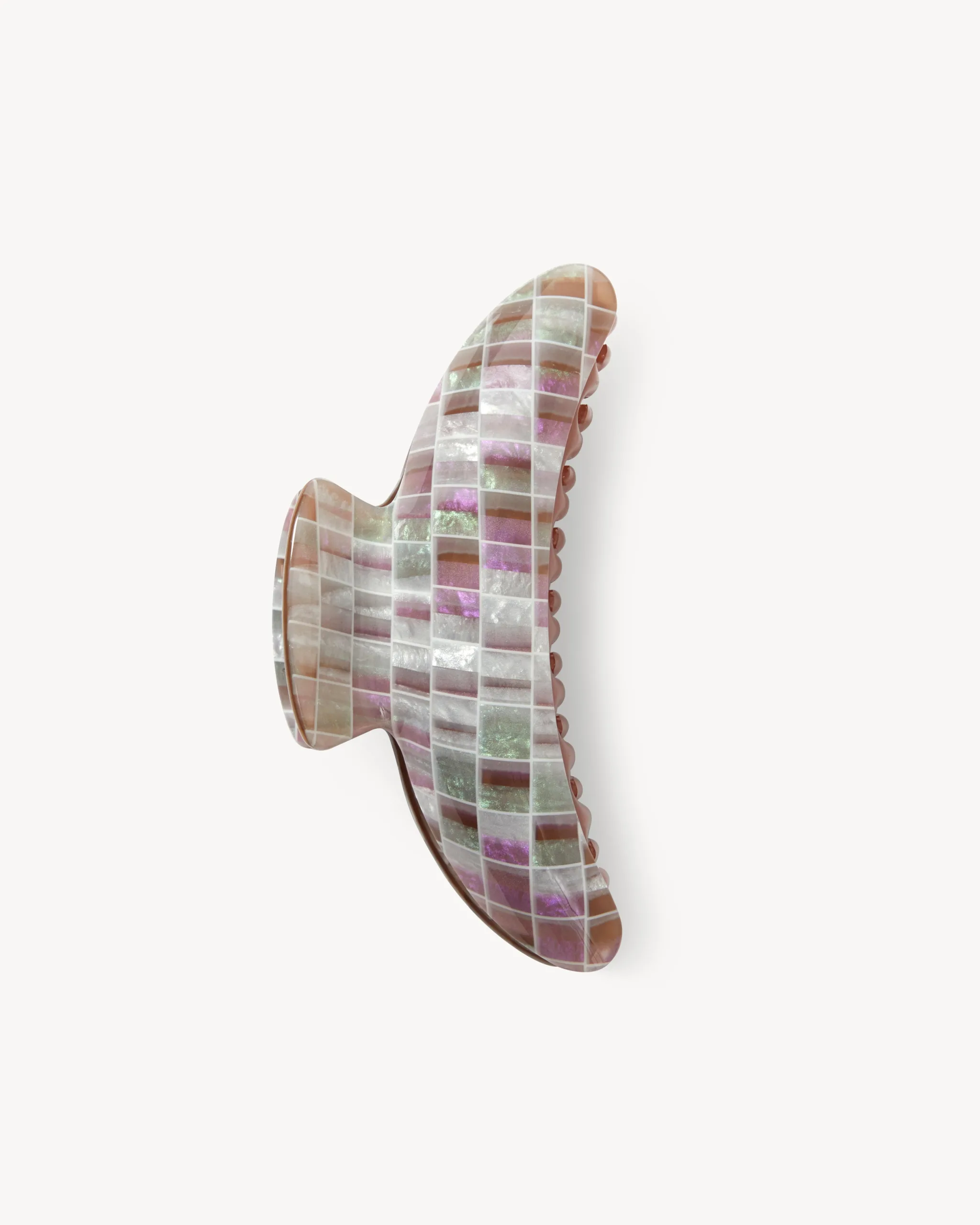 Jumbo Heirloom Claw in Brown Shell Checker