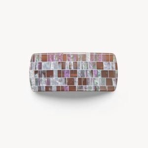 Jumbo Box Barrette in Brown Shell Checker