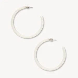 Large Hoops in Milk Glass Matte