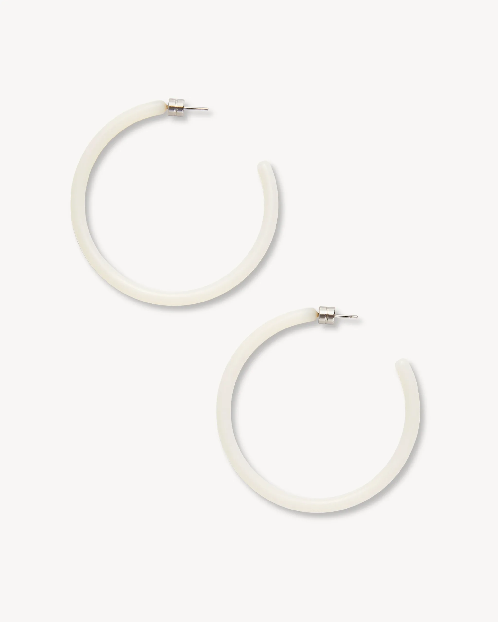 Large Hoops in Milk Glass Matte