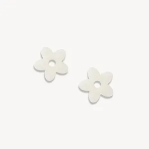 Petite Flower Charms in Milk Glass