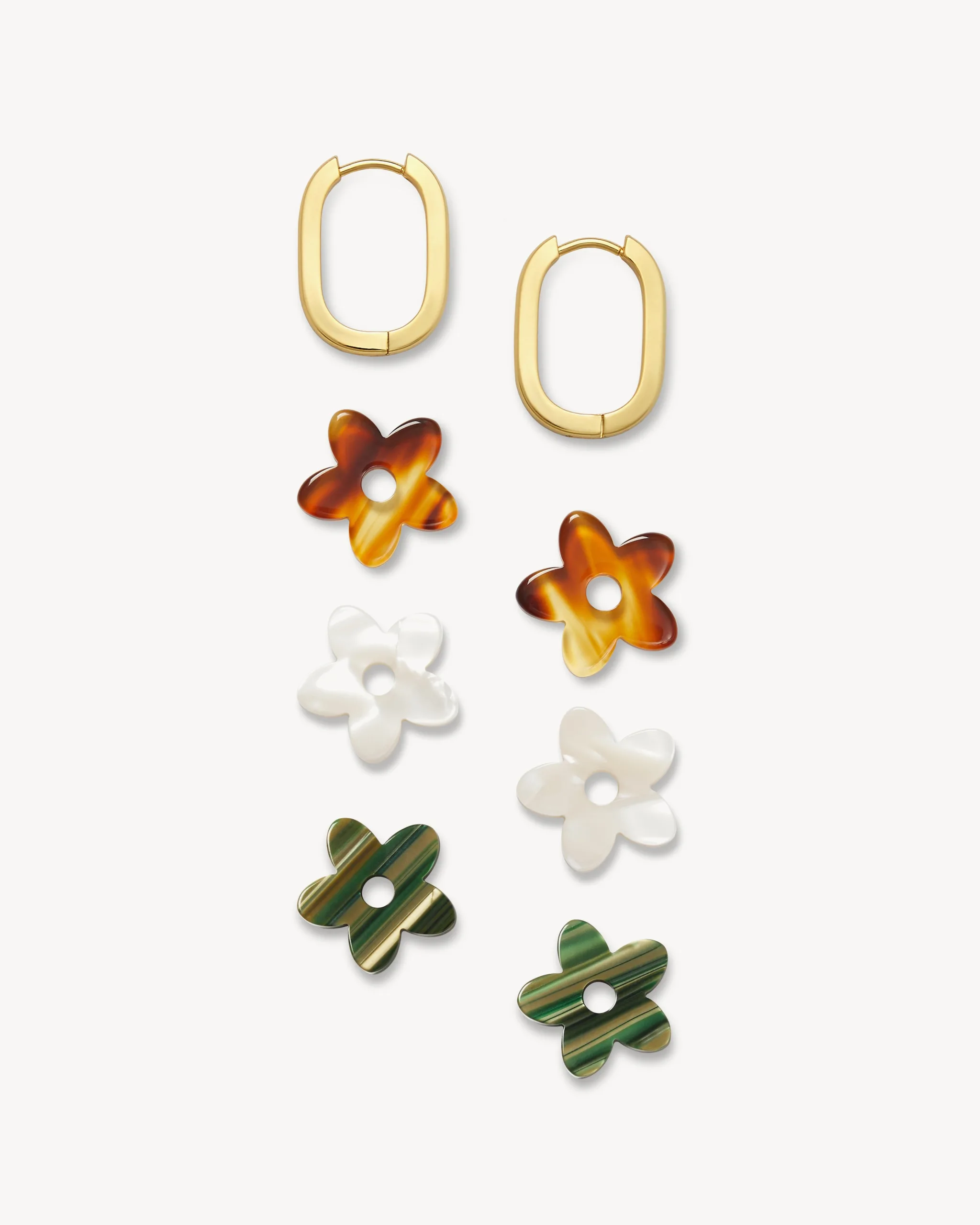 Petite Flower Charm Set in Sienna