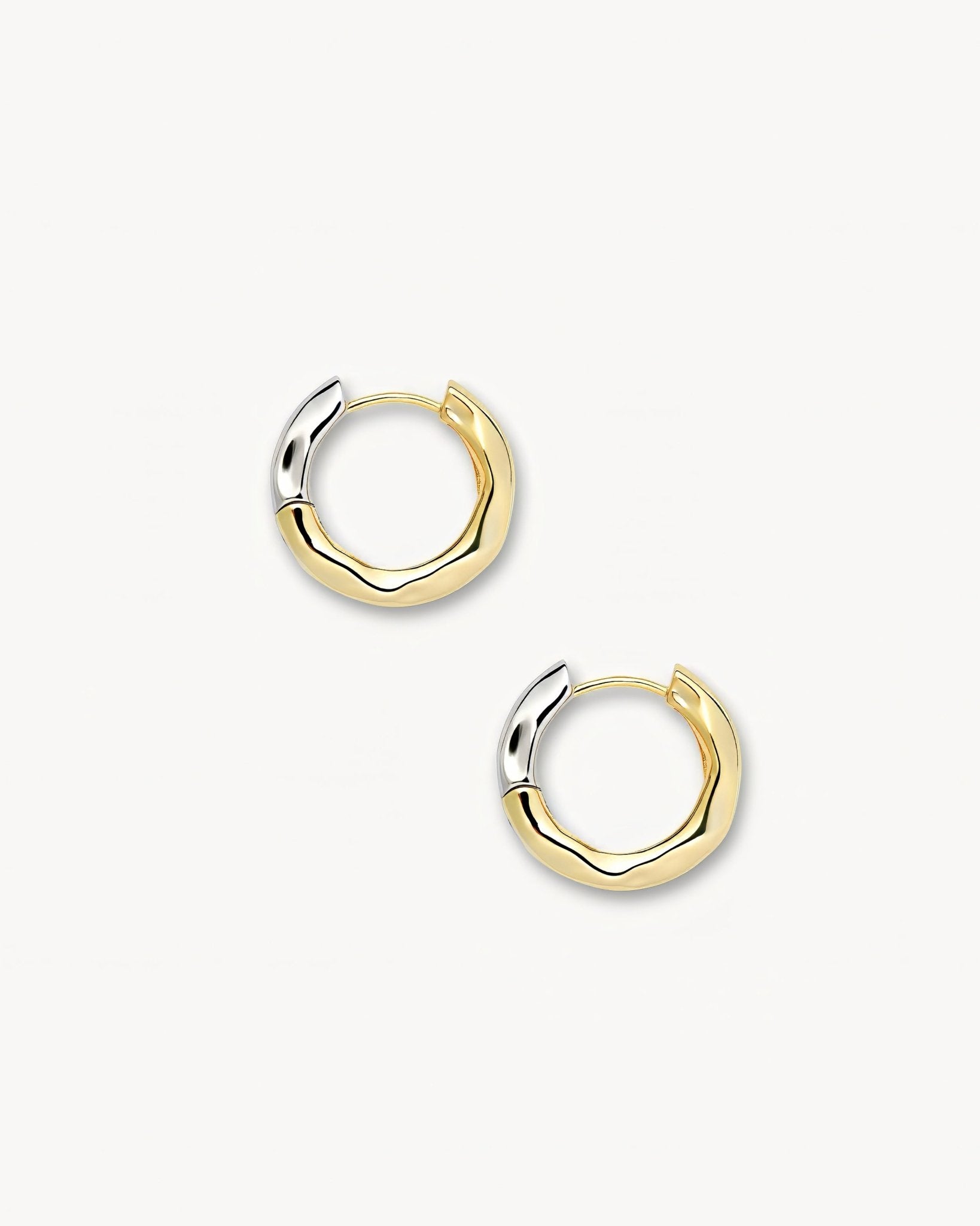 Petite Wavy Hoops in 3/4 Gold