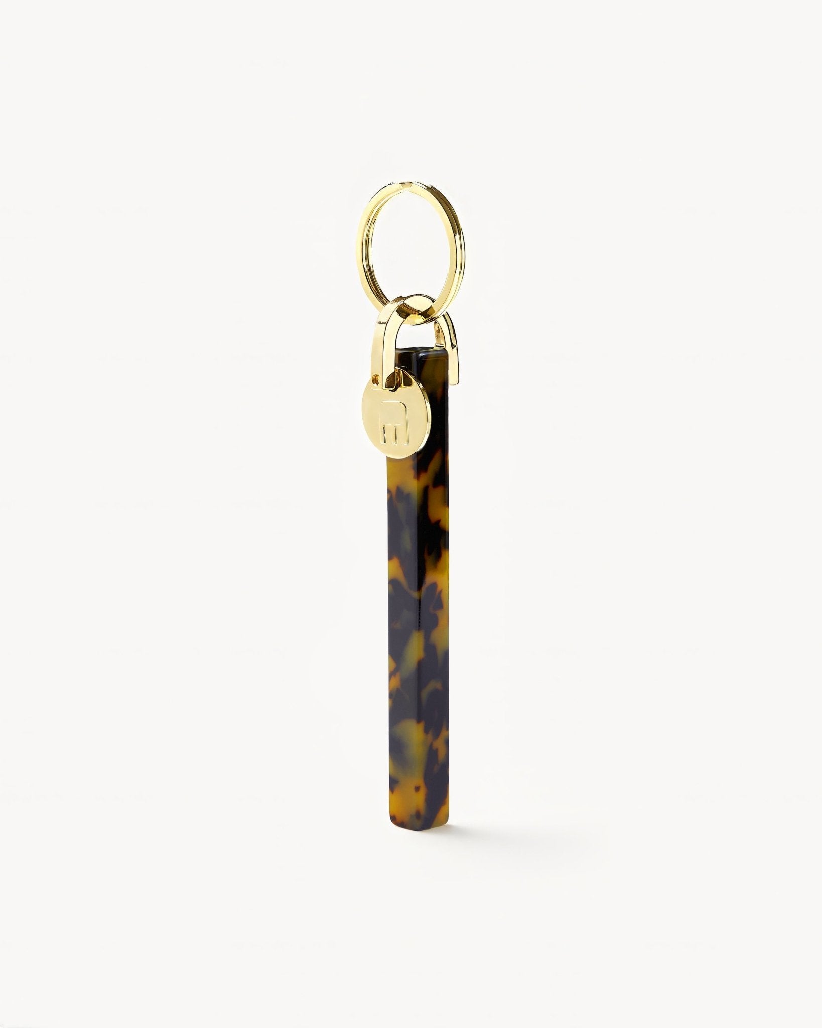 Bar Keychain in Classic Tortoise – Gold