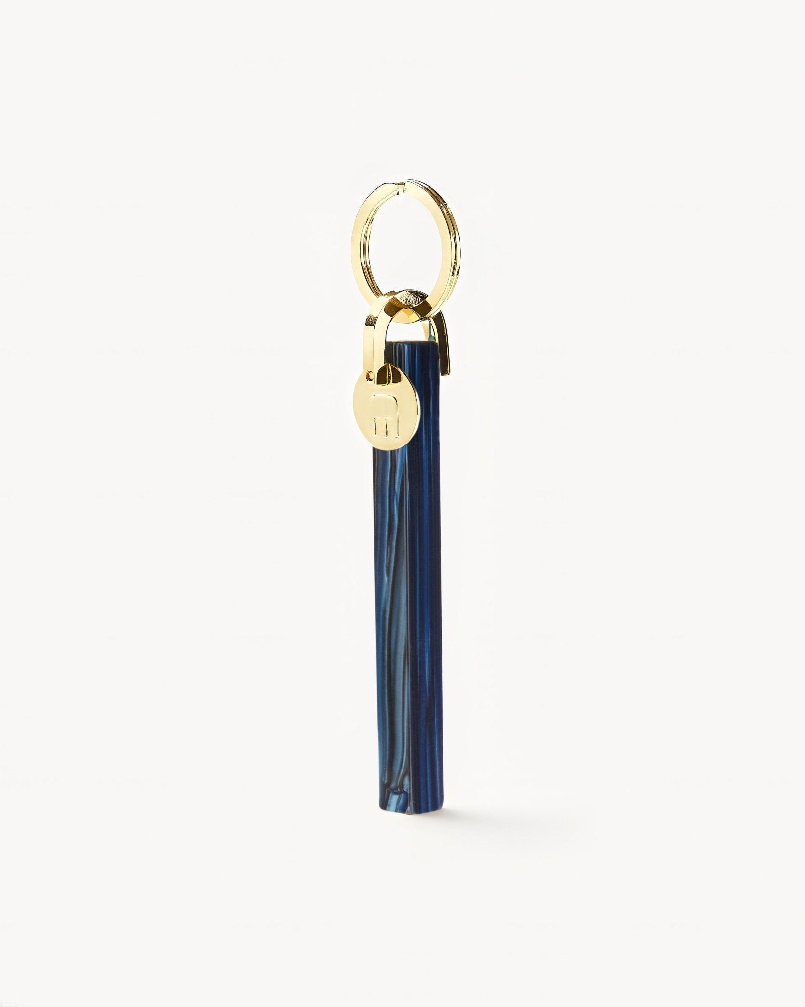 Bar Keychain in Indigo – Gold