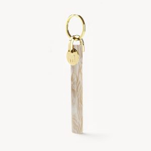 Bar Keychain in Ivory - Gold
