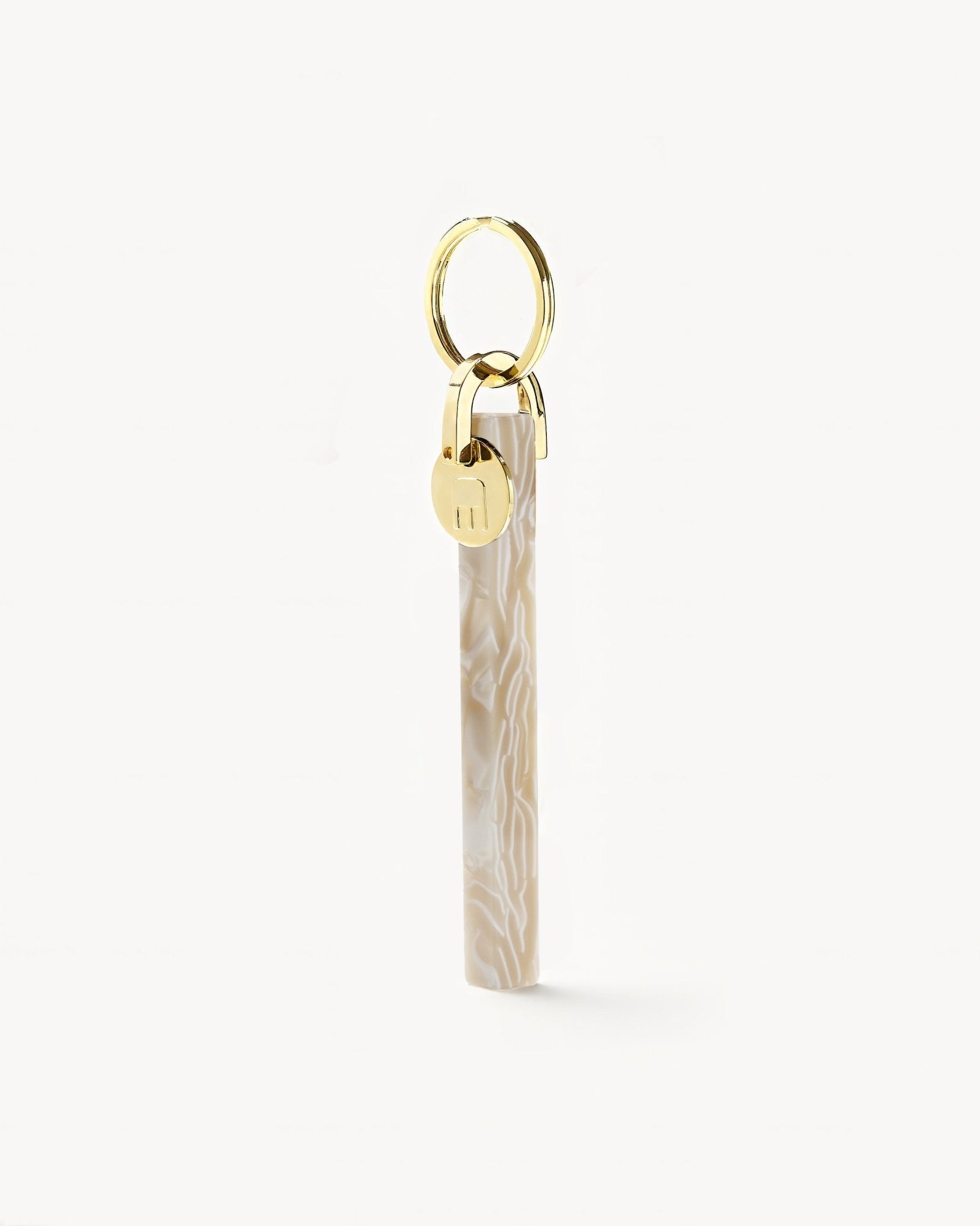Bar Keychain in Ivory – Gold