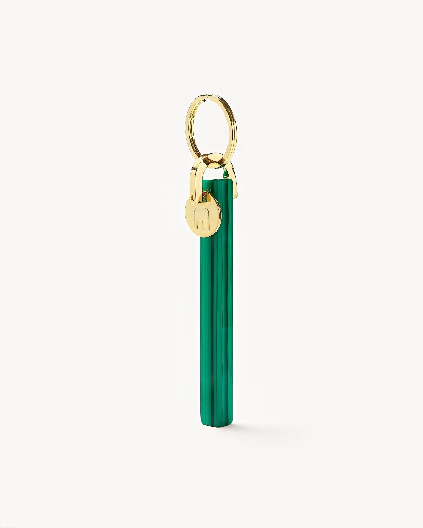 Bar Keychain in Malachite – Gold