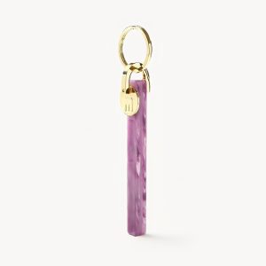 Bar Keychain in Orchid - Gold