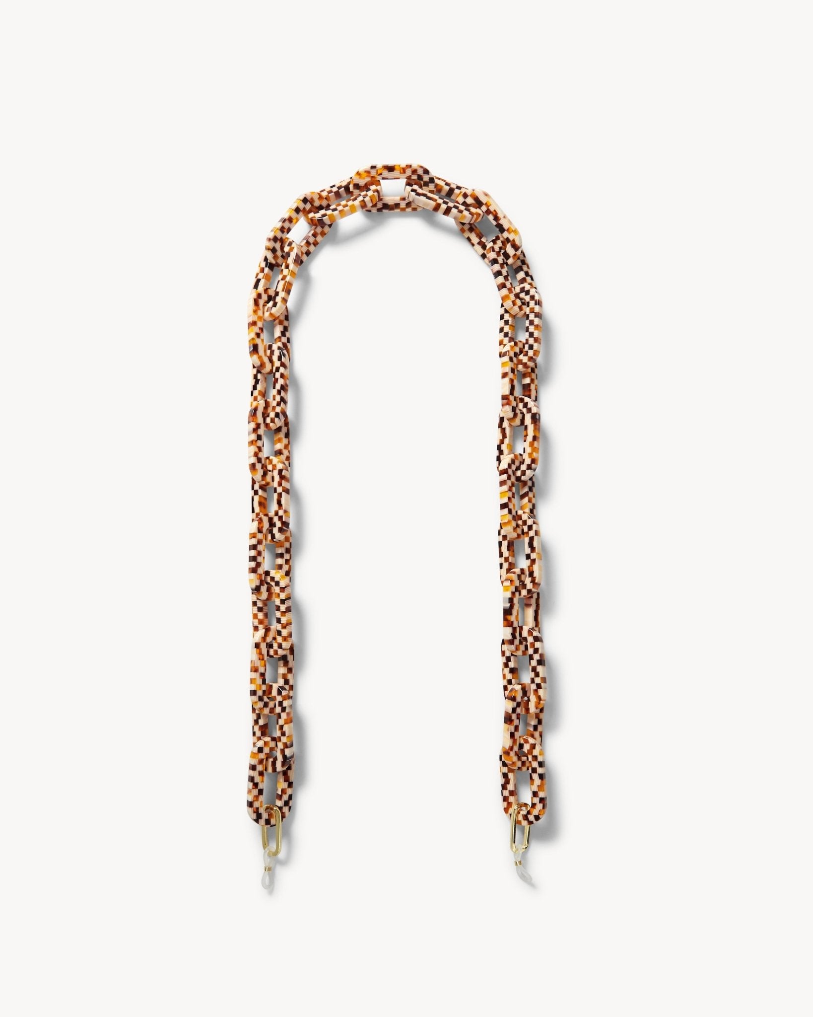 Chunky Sunglass Chain in Tortoise Checker