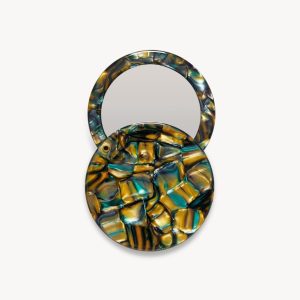 Circle Mirror in Green Tortoise
