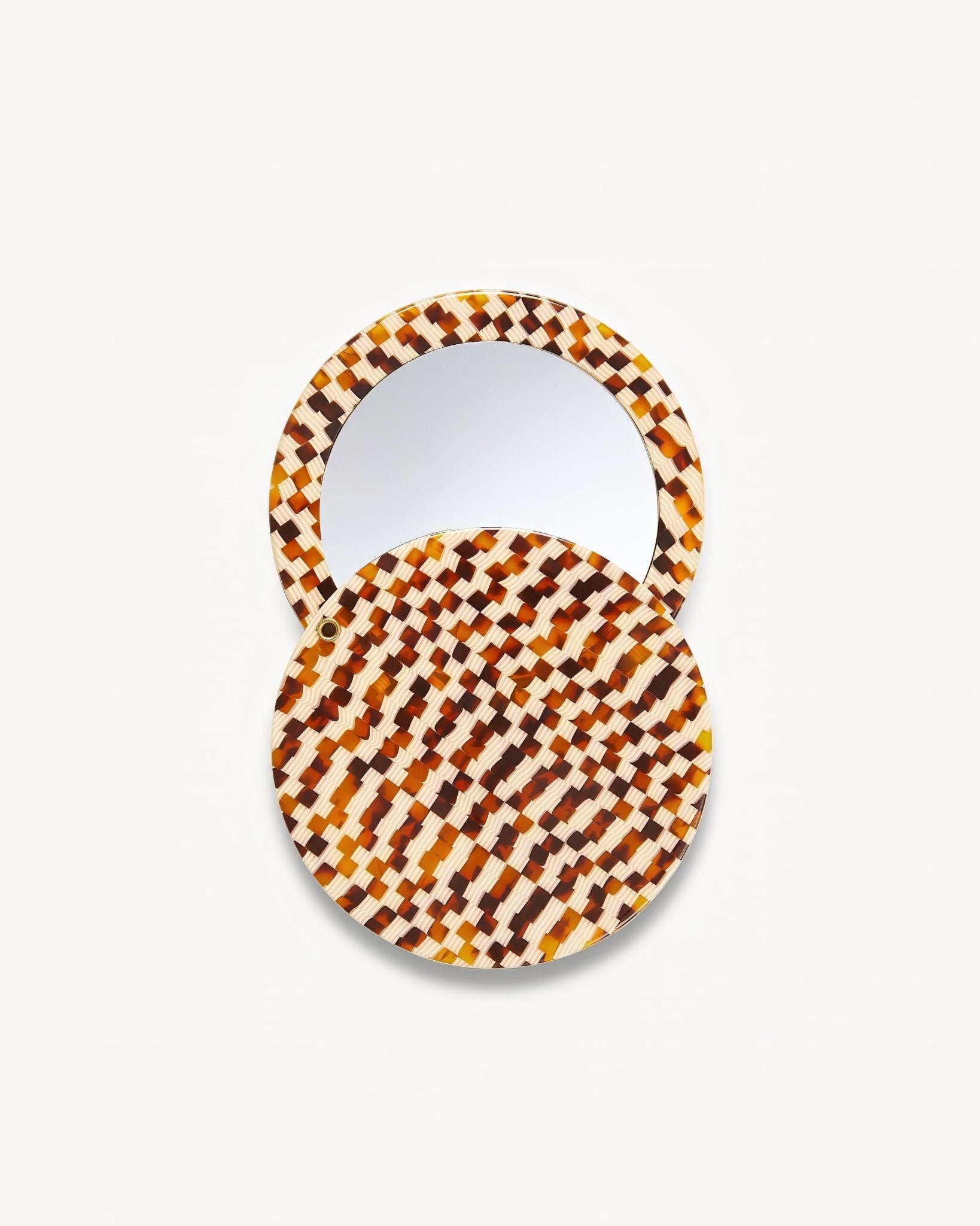 Circle Mirror in Tortoise Checker