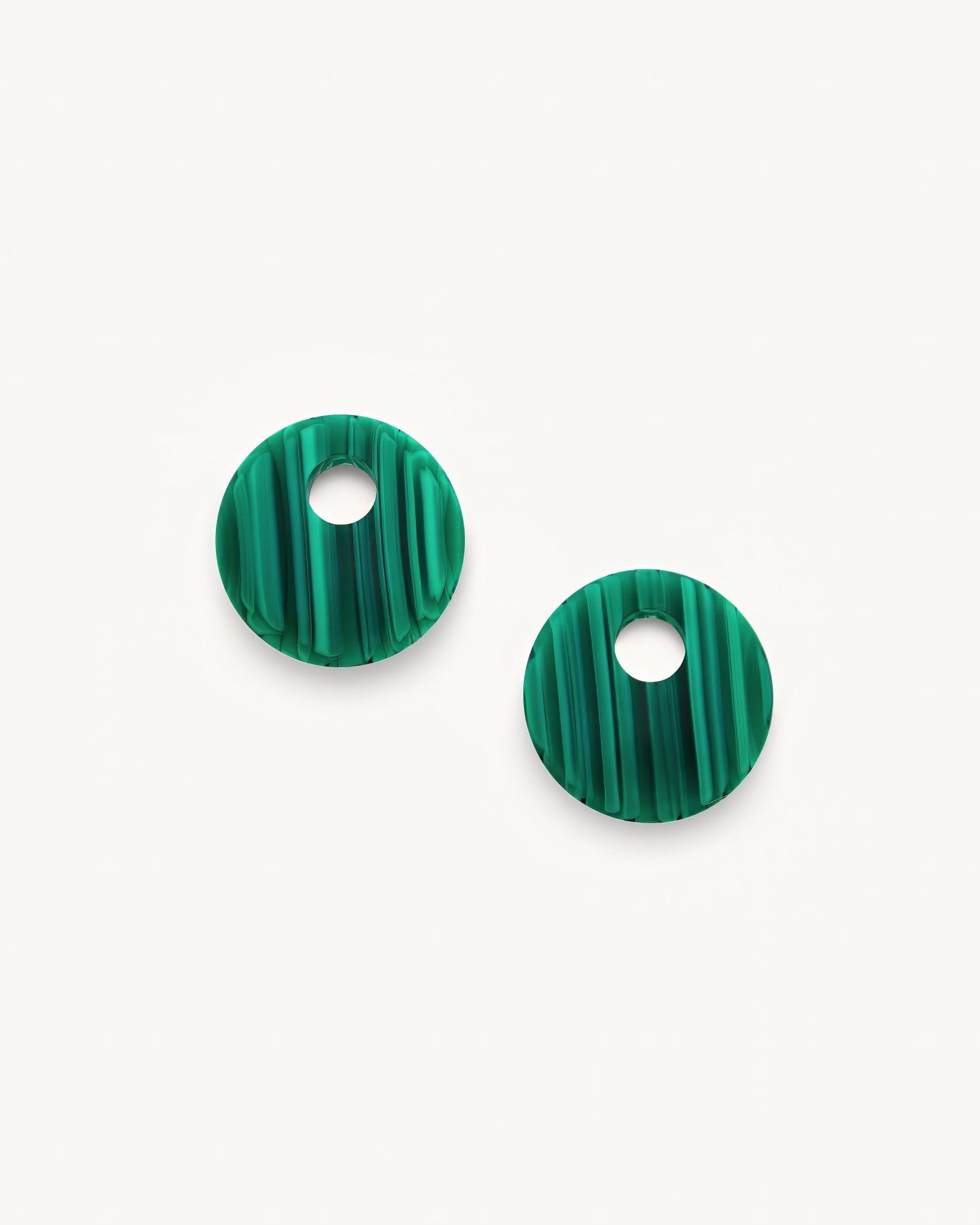 Chunky Disc Charms in Malachite