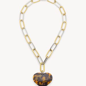 Grande Heart Pendant in Classic Tortoise