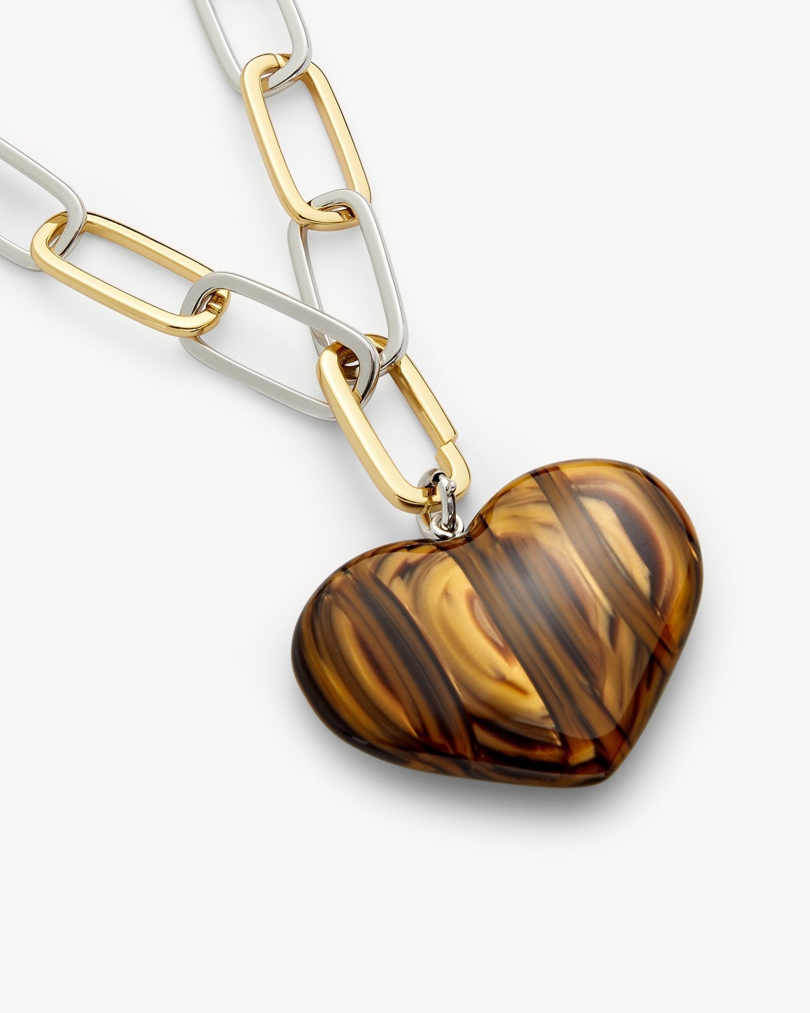 Grande Heart Pendant in Tiger's Eye - Image 2