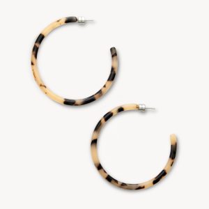 Large Hoops in Blonde Tortoise