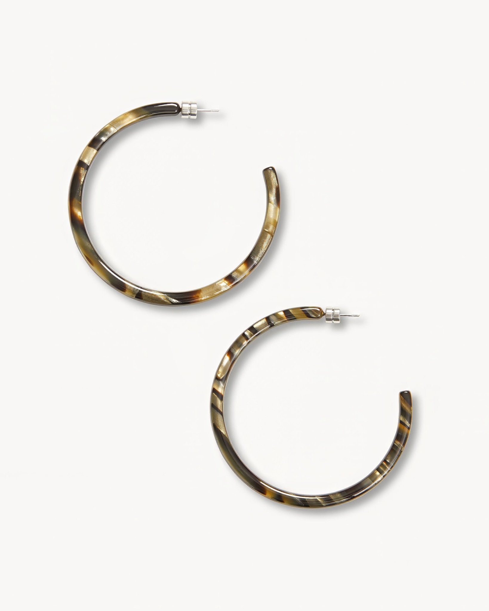 Large Hoops in Midnight Horn