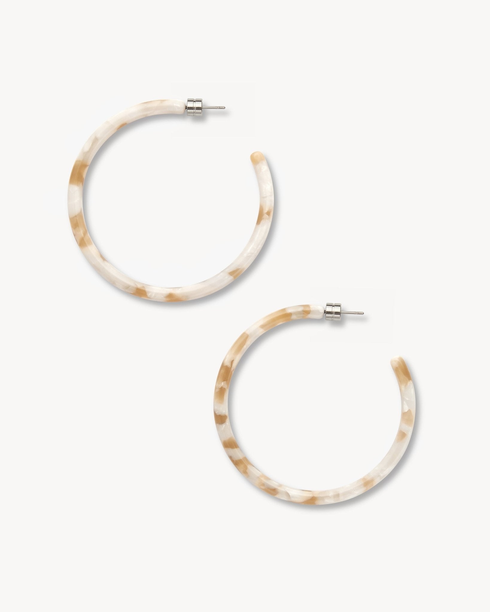 Large Hoops in Taupe Shell