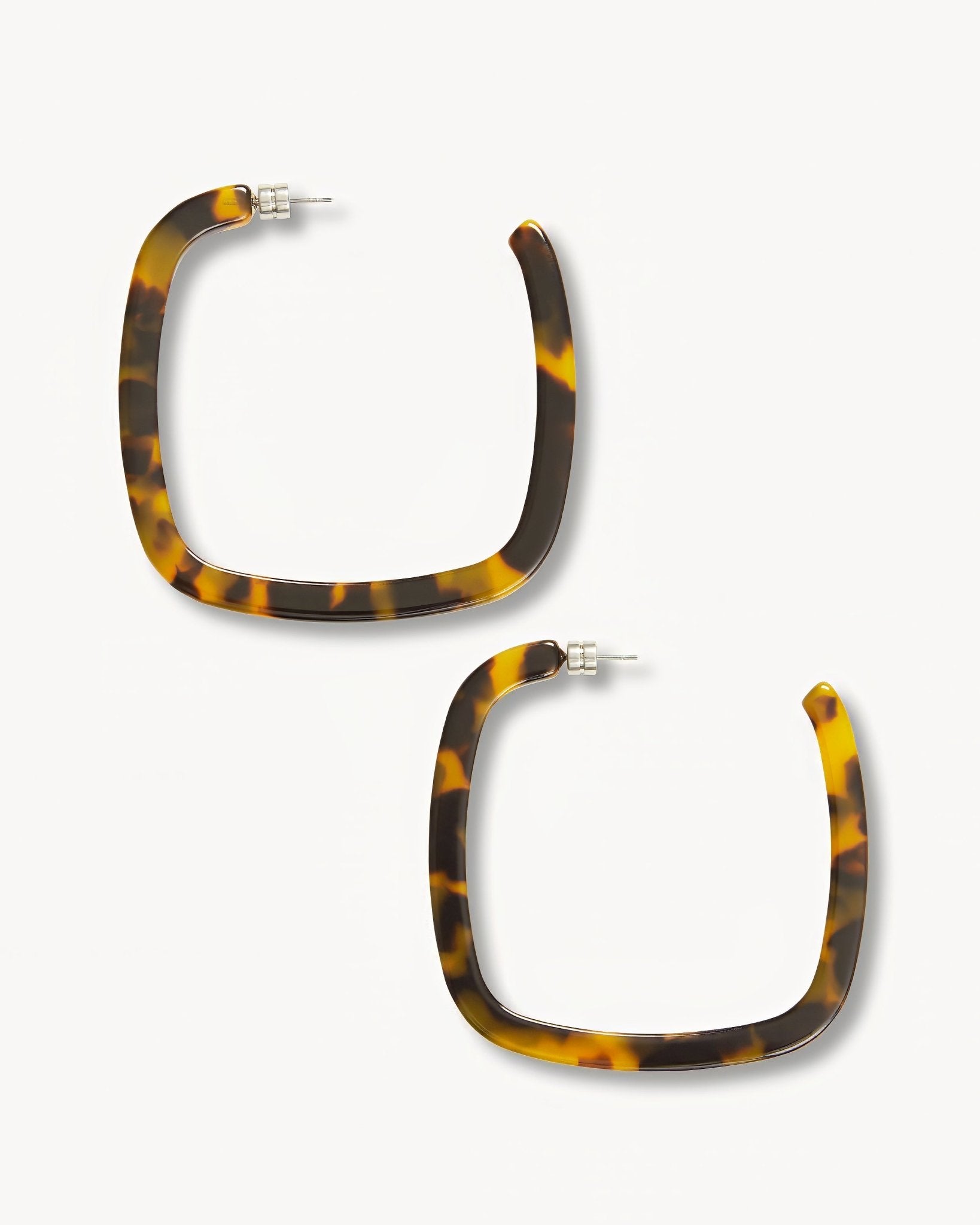 Large Square Hoops in Classic Tortoise