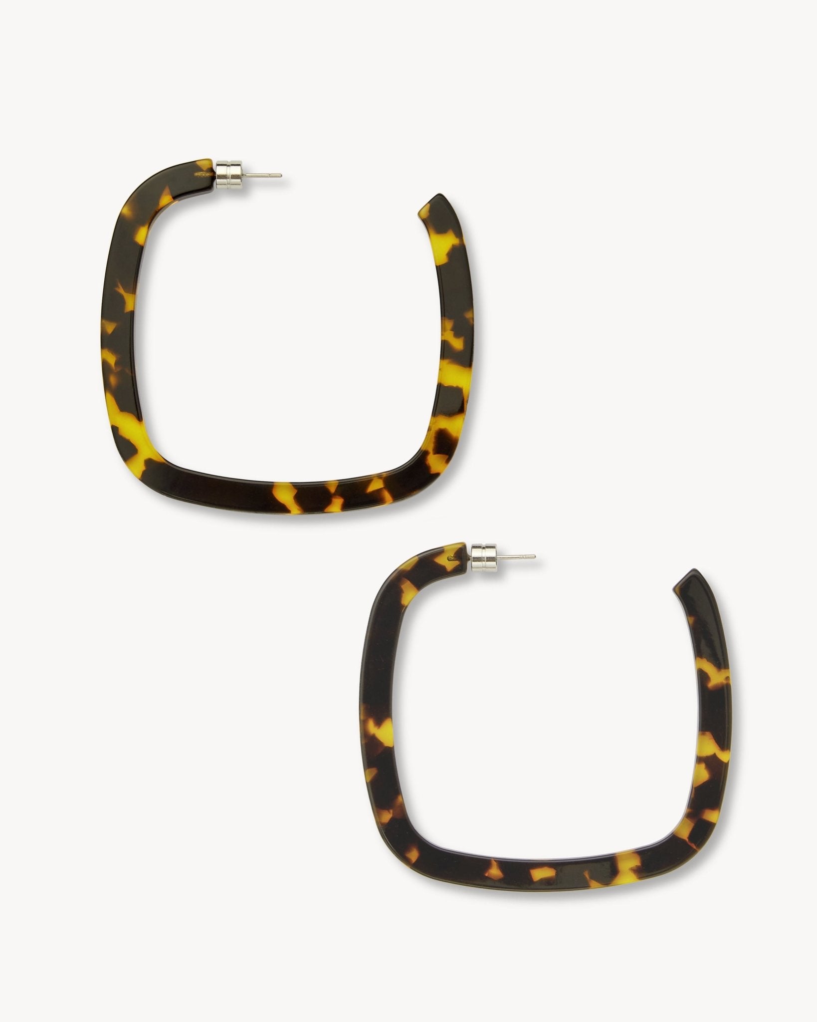 Large Square Hoops in Dark Tortoise