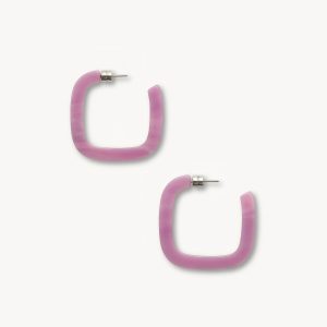 Midi Square Hoops in Orchid