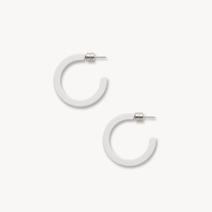Mini Hoops in Light Grey Matte