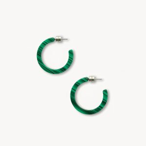 Mini Hoops in Malachite
