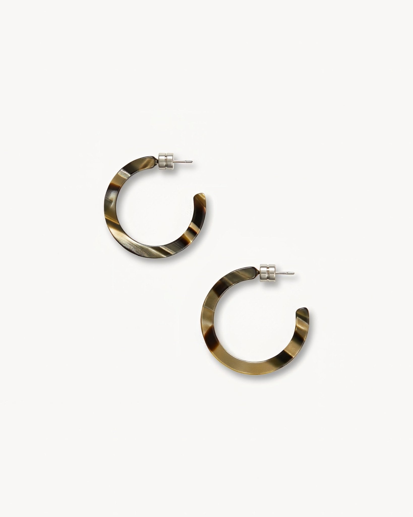 Mini Hoops in Midnight Horn