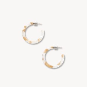 Mini Hoops in Taupe Shell