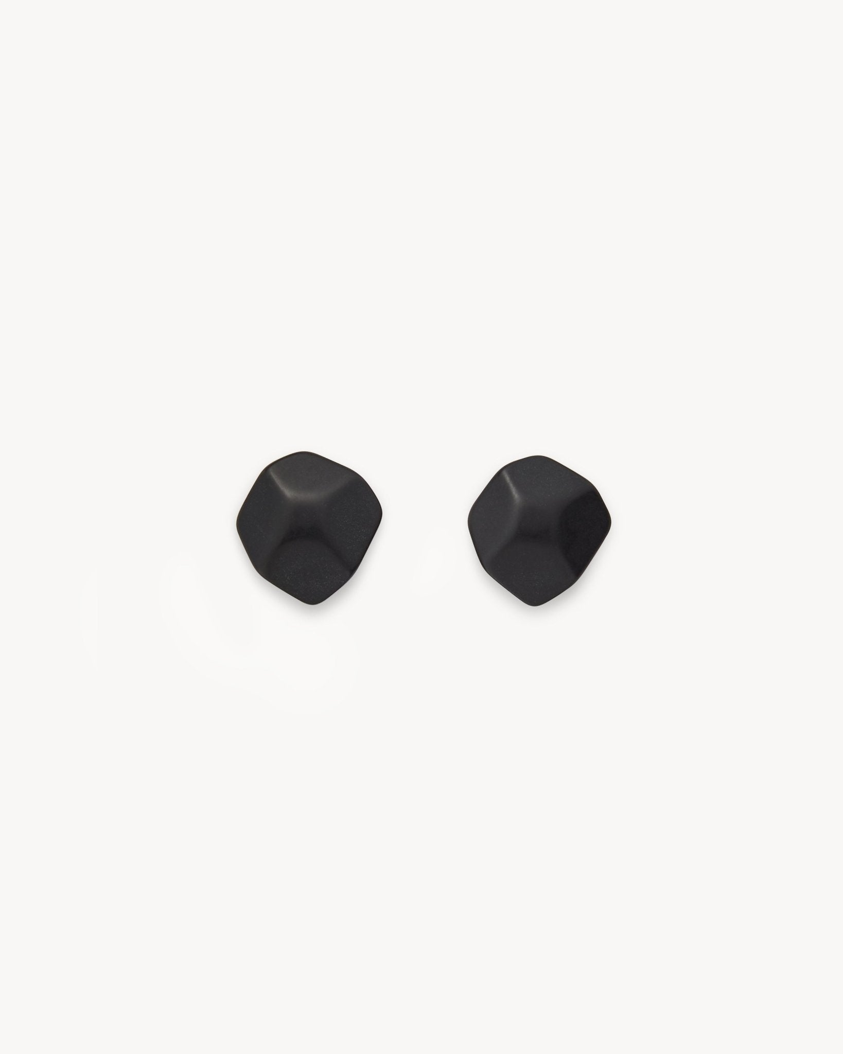 Mini Sculpture Studs in Black Matte