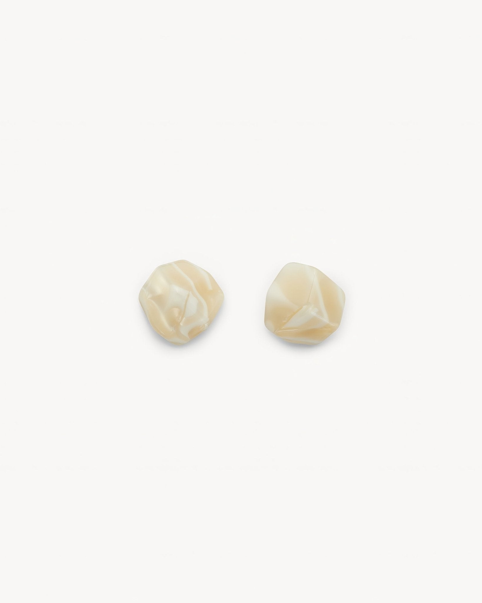 Mini Sculpture Studs in Ivory