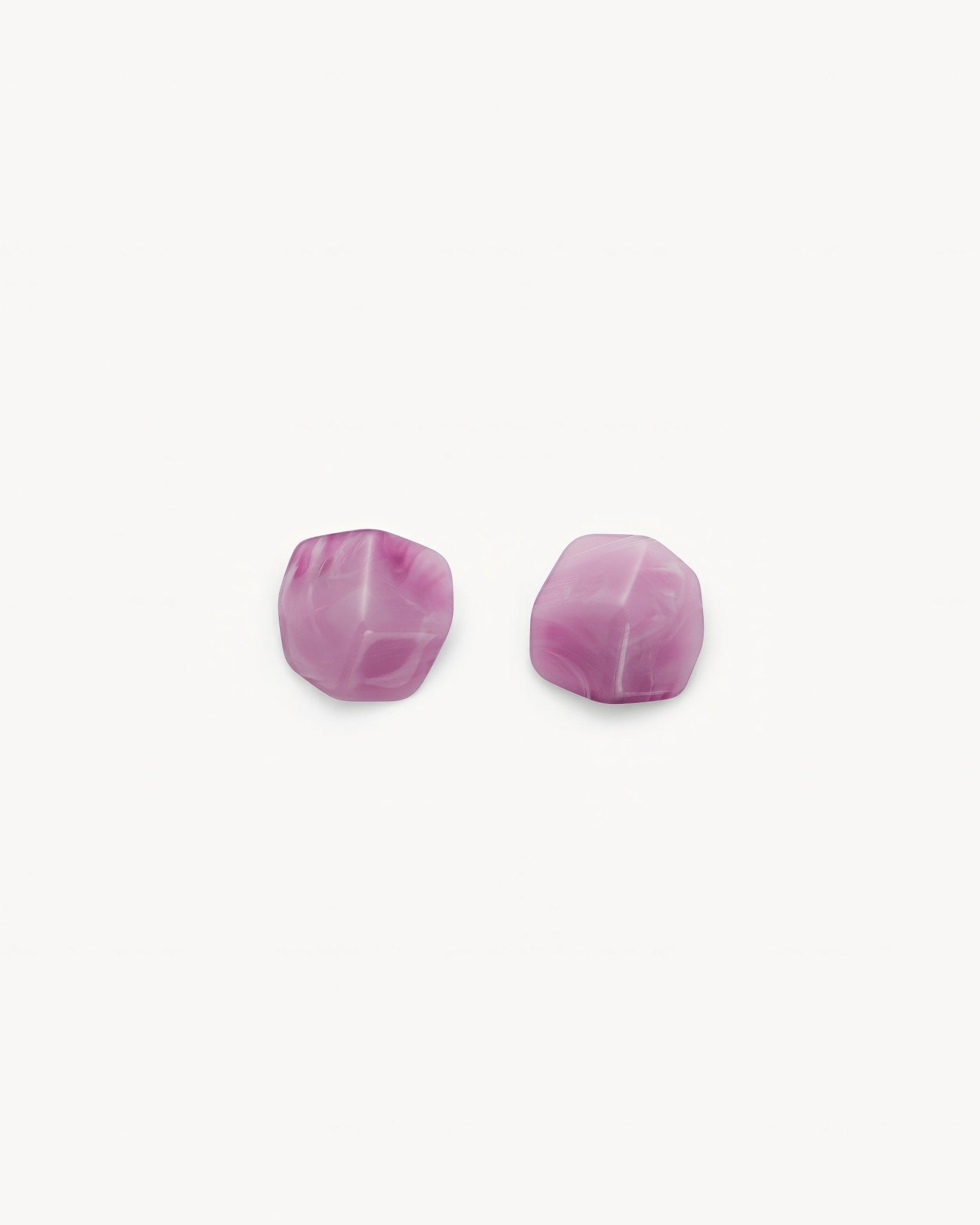 Mini Sculpture Studs in Orchid