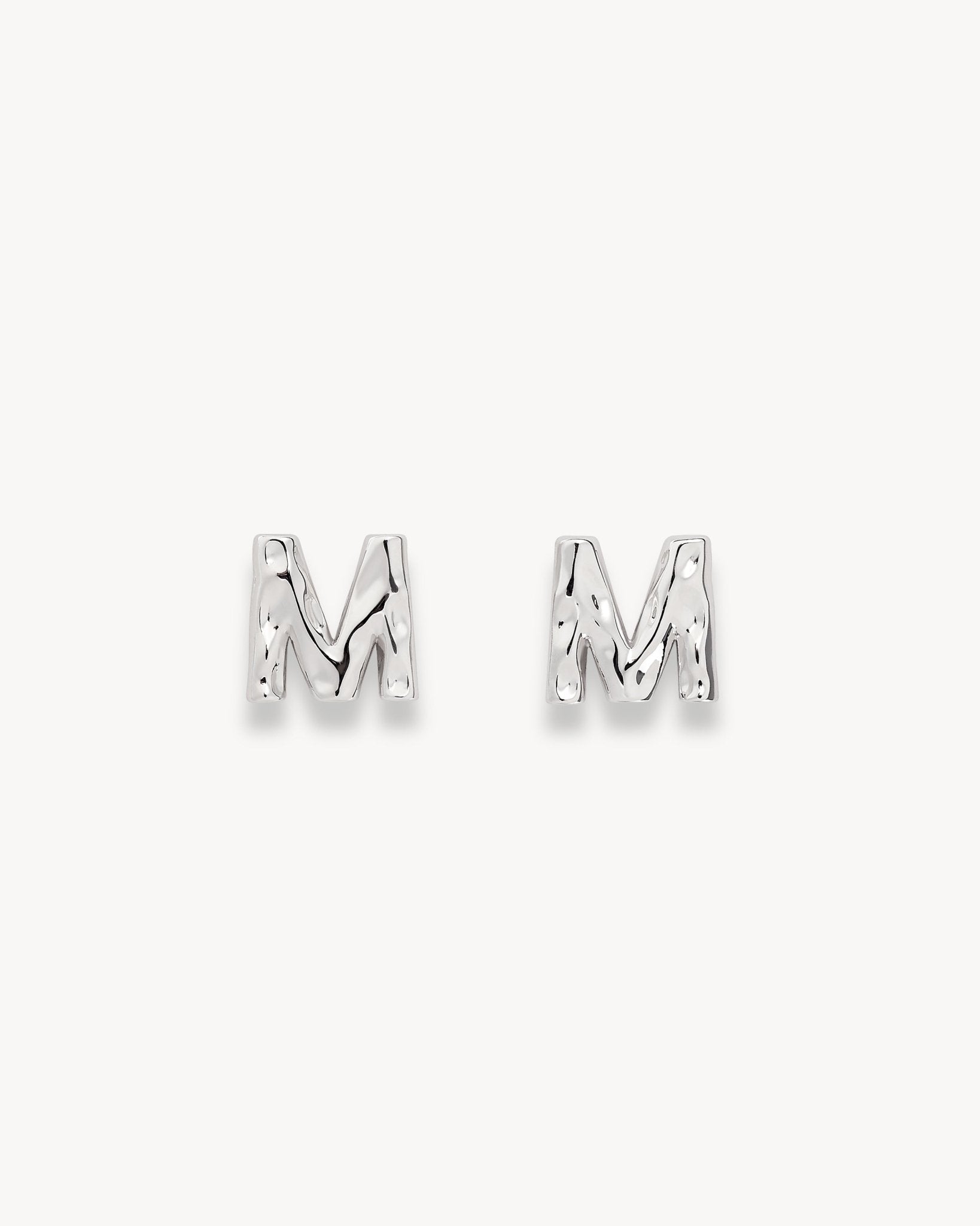 Monogram Studs in Silver