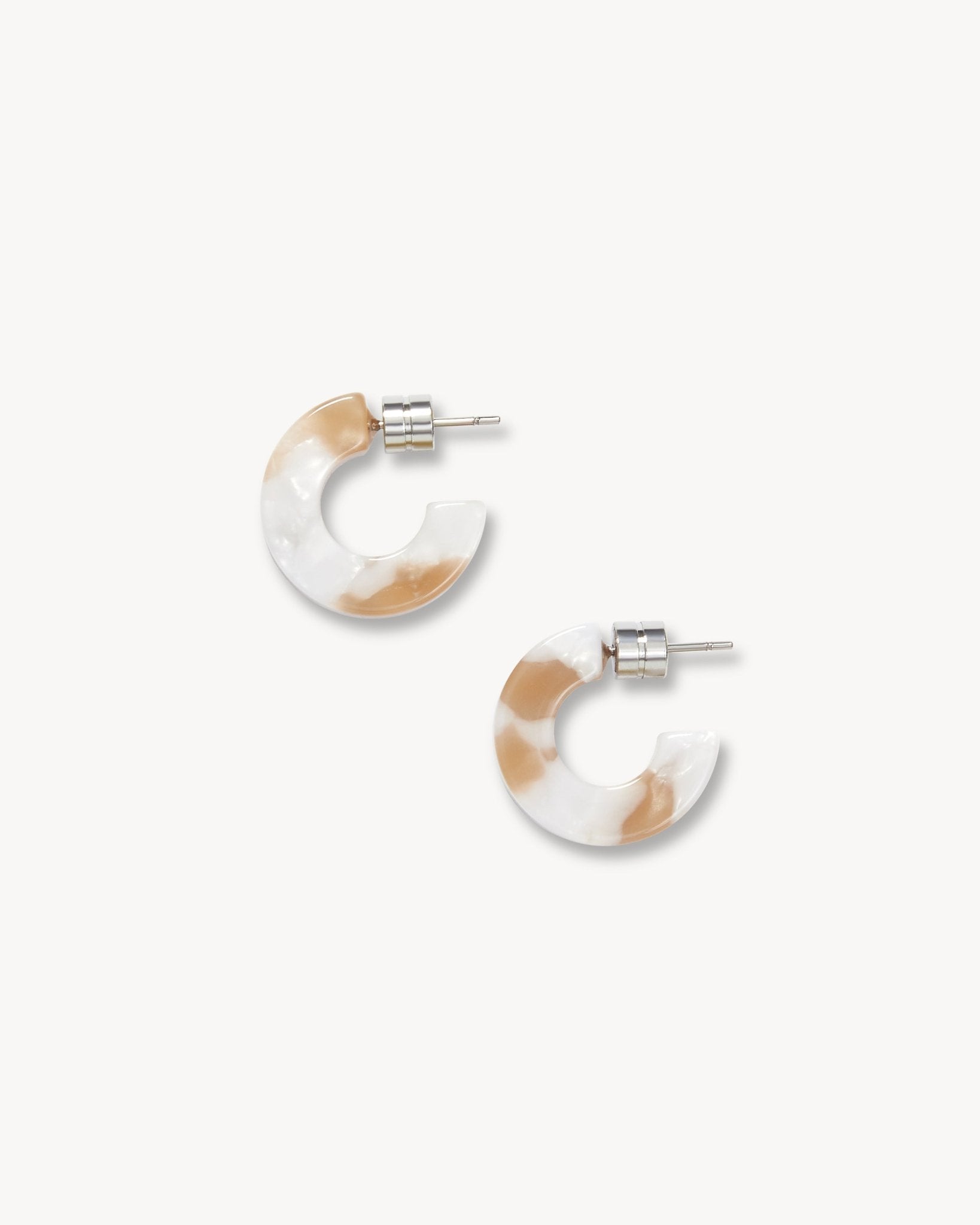 Muse Hoops in Taupe Shell