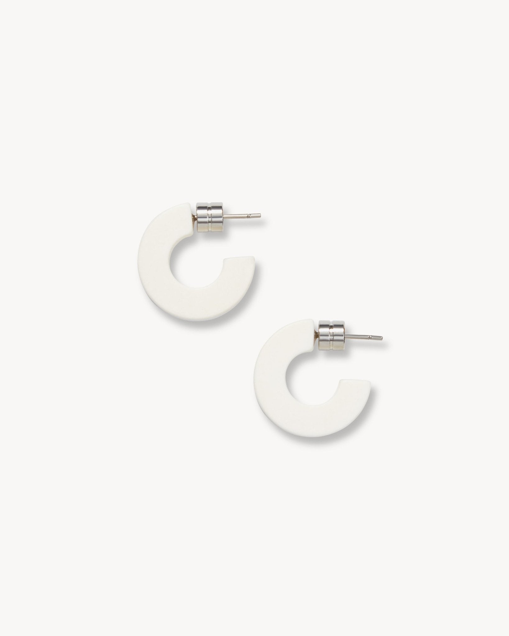 Muse Hoops in White Matte