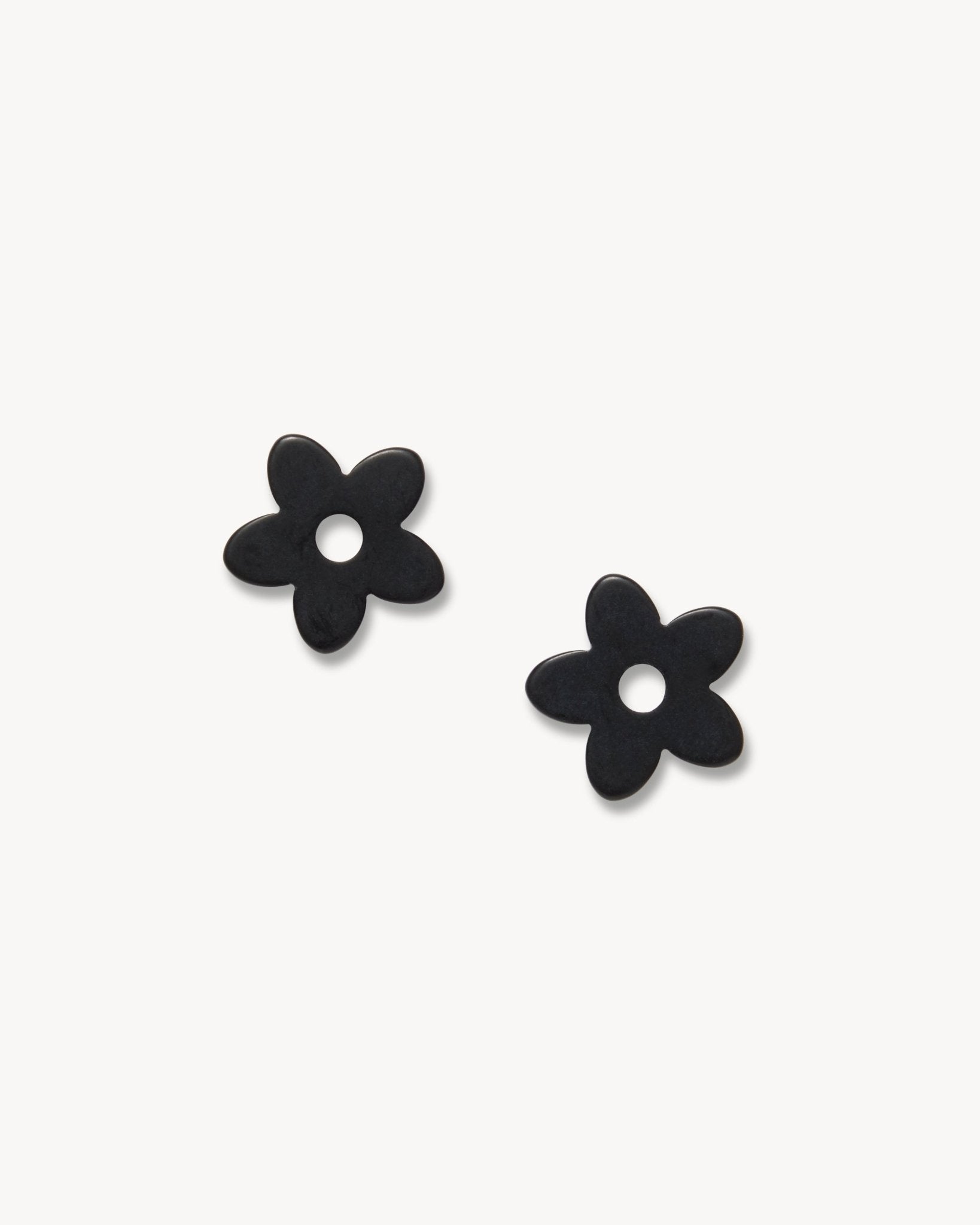 Petite Flower Charms in Black Matte