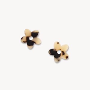 Petite Flower Charms in Blonde Tortoise