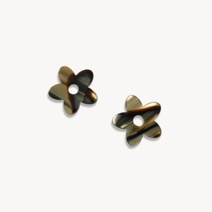 Petite Flower Charms in Midnight Horn