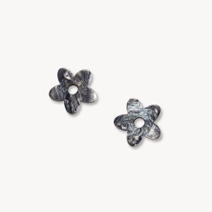 Petite Flower Charms in Obsidian