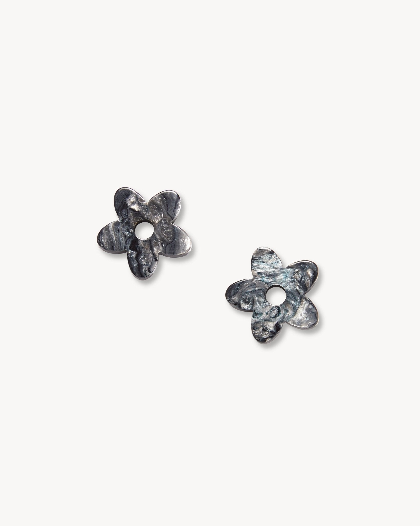 Petite Flower Charms in Obsidian