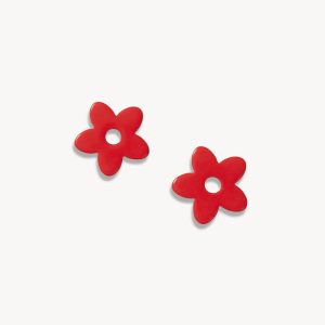 Petite Flower Charms in Ruby