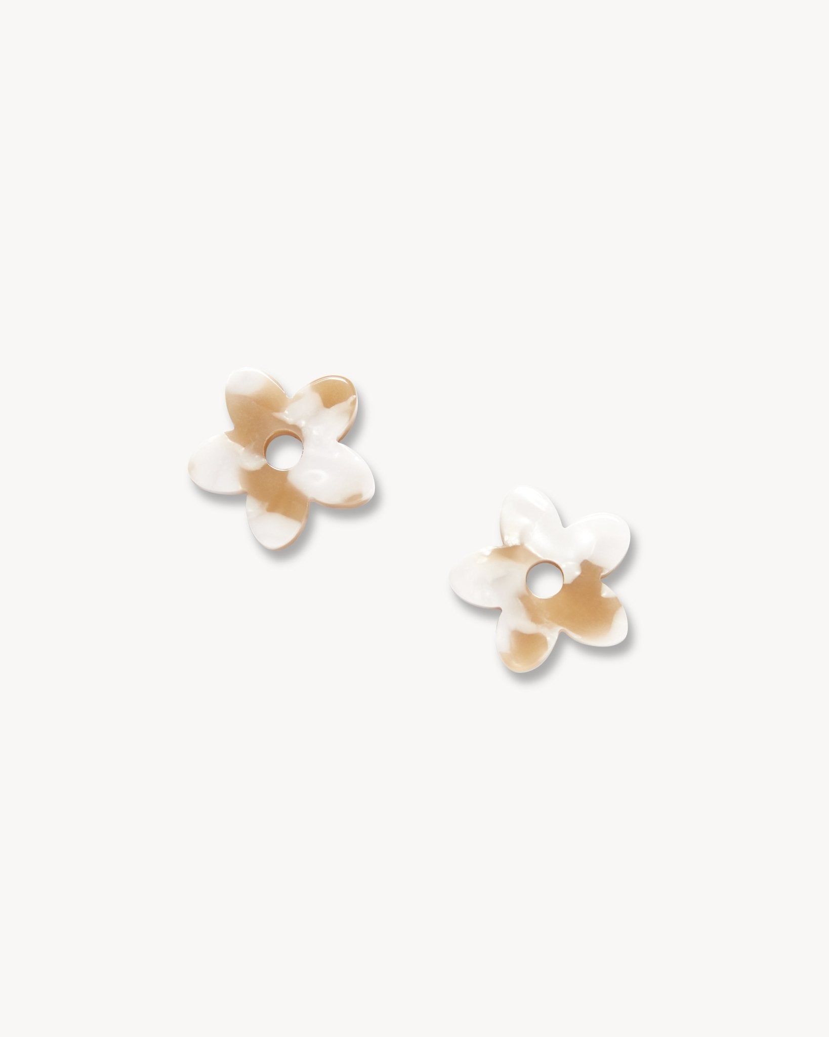 Petite Flower Charms in Taupe Shell