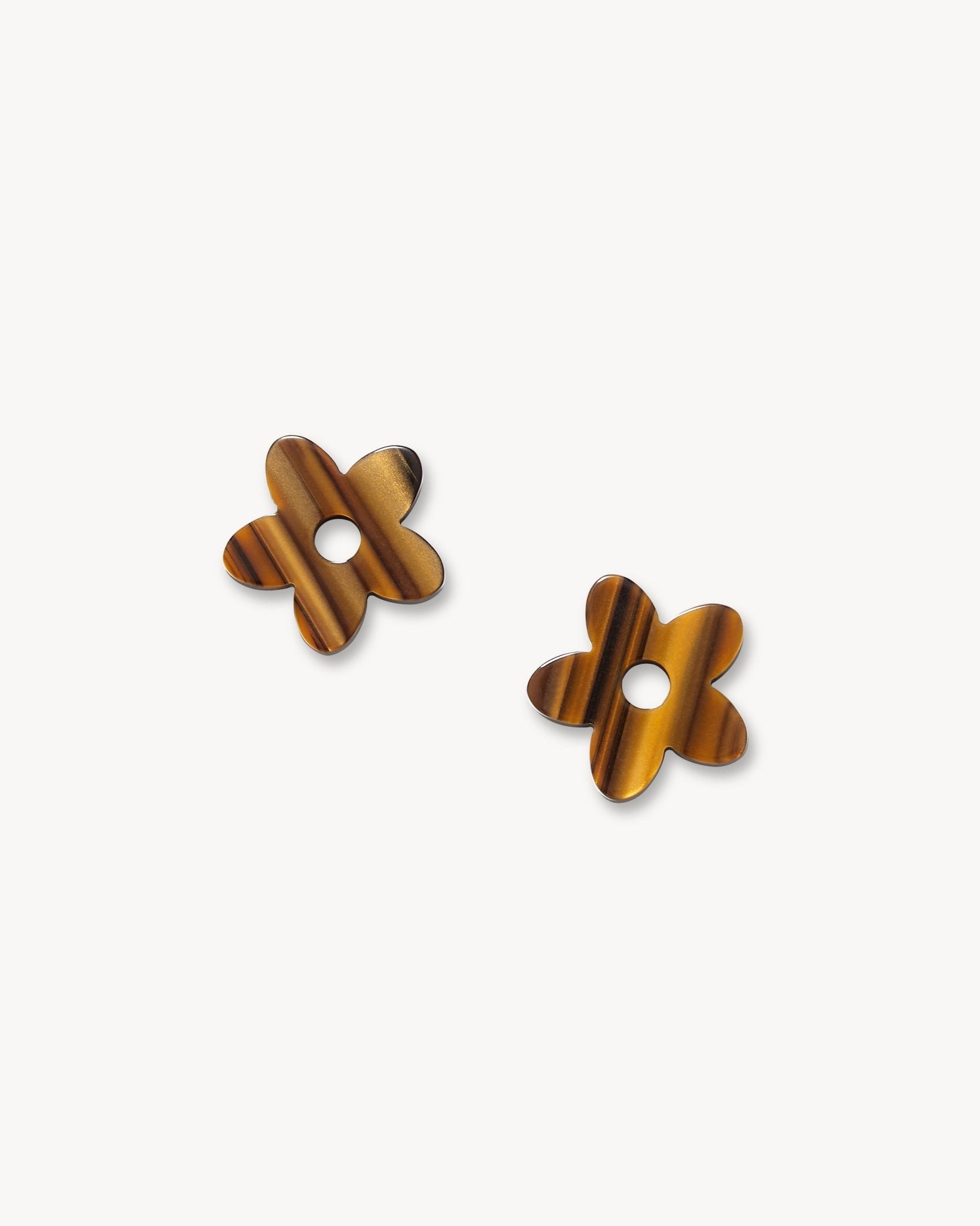 Petite Flower Charms in Tiger’s Eye