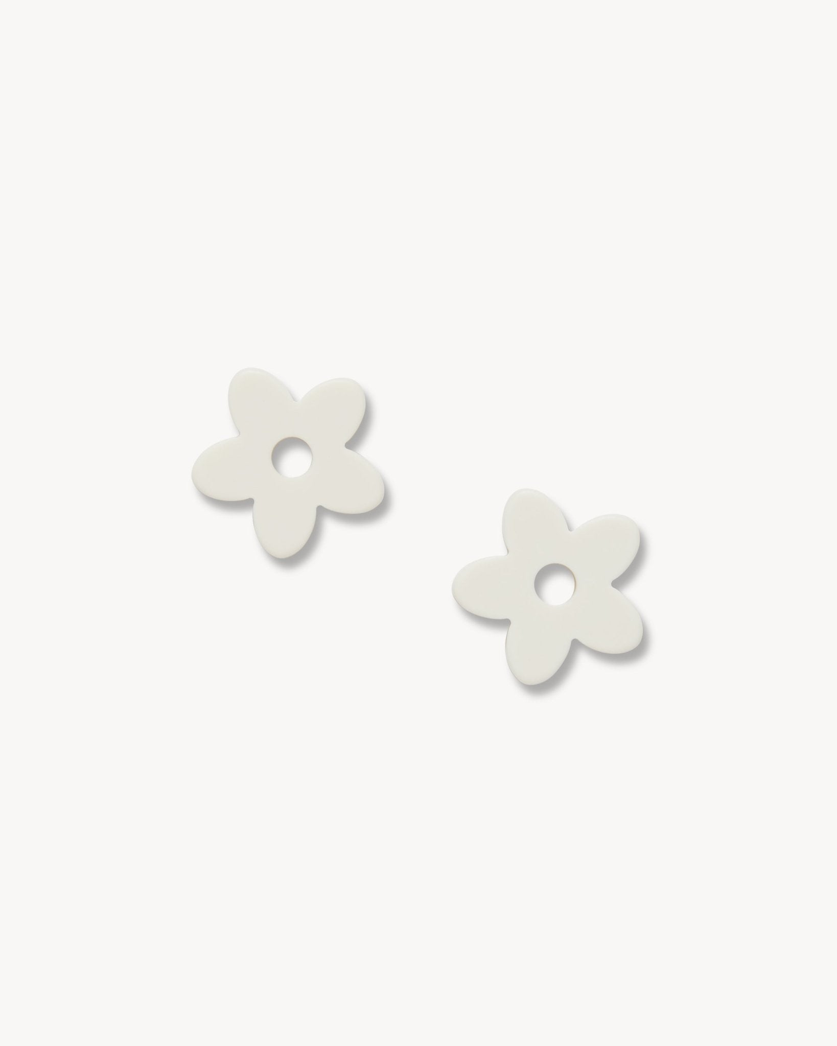 Petite Flower Charms in White Matte