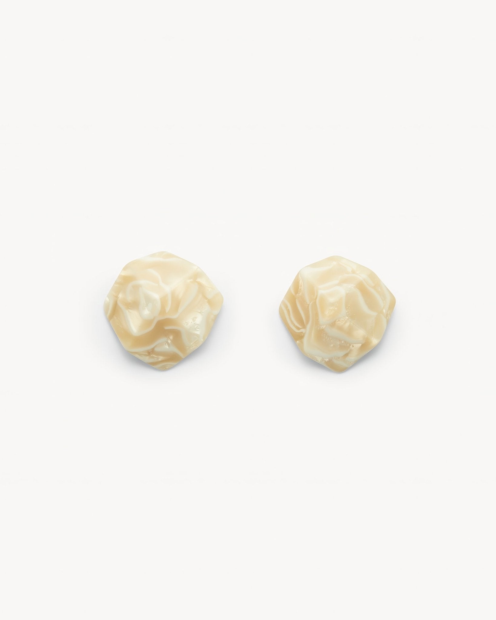 Sculpture Studs in Ivory