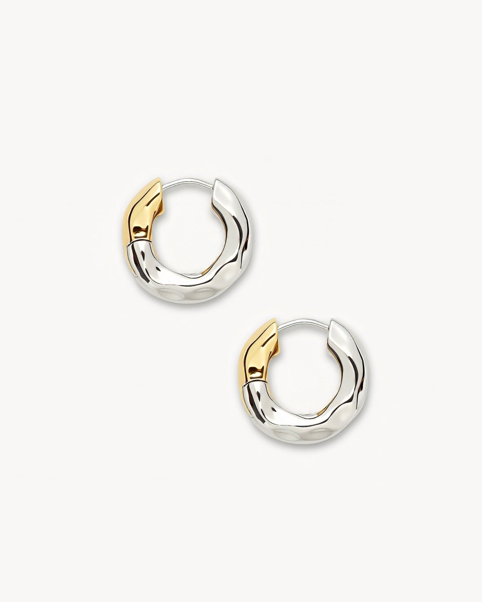 Wavy Chunky Hoops in 3/4 Silver